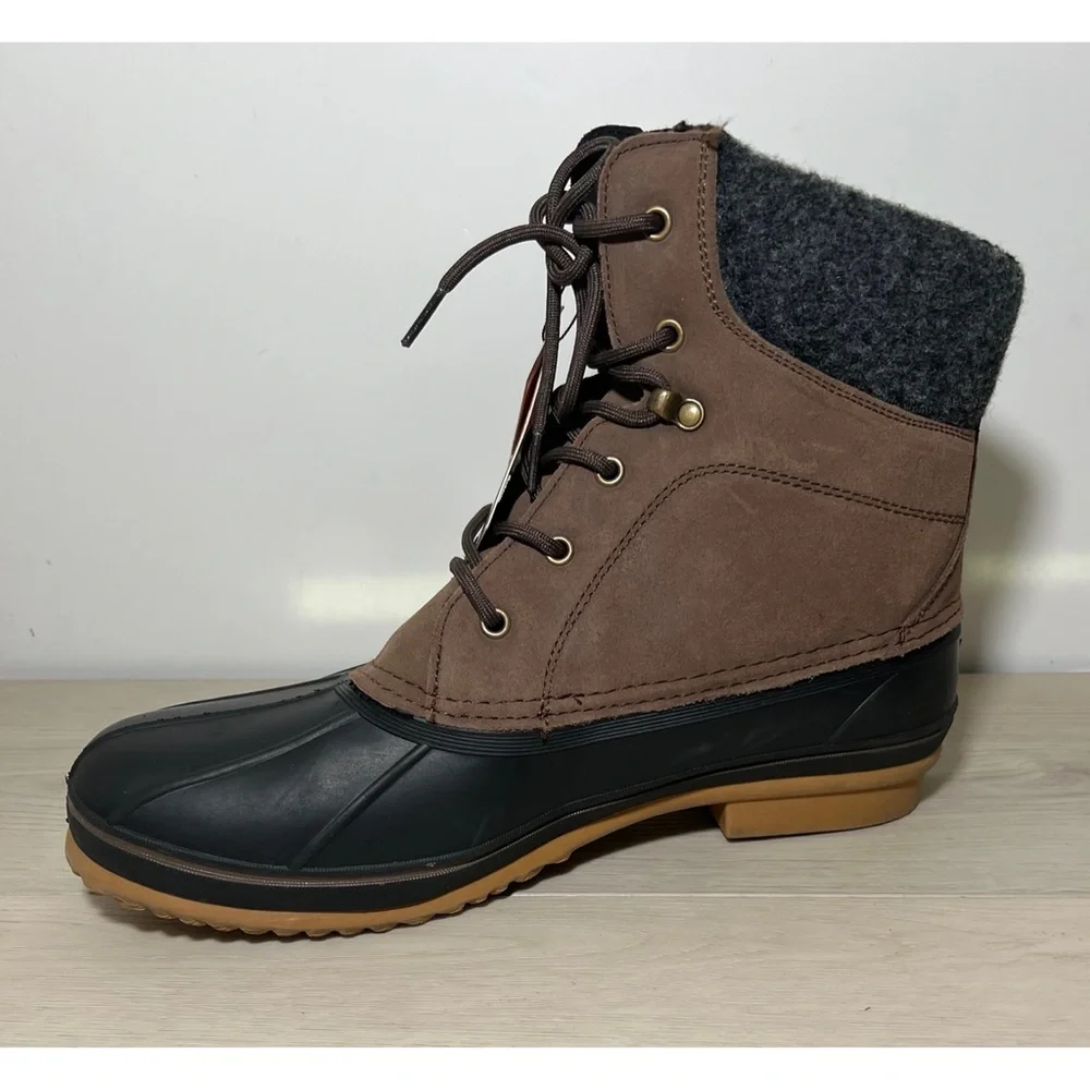 NORTHSIDE ELEMENTS Mens Lace Up Dark Brown Braedan Waterproof Boots Sz 13